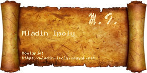 Mladin Ipoly névjegykártya